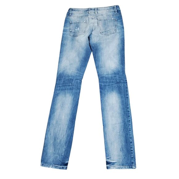 Zara Denim Rules by TRF Womens Sz 6 Denim Blue Jeans Distressed & Destoryed - Picture 3 of 11